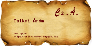 Csikai Ádám névjegykártya